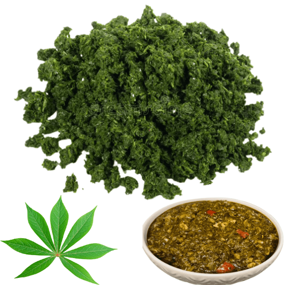 feuilles de manioc broyées